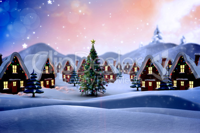 Composite image of cute christmas village