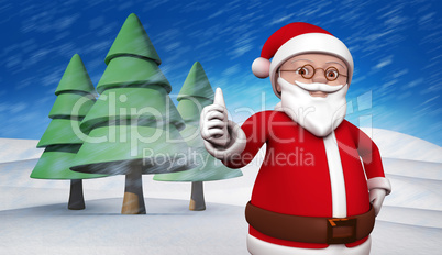 Composite image of cute cartoon santa claus