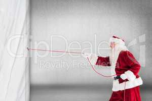 Santa claus pulling a rope