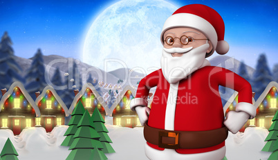 Composite image of cute cartoon santa claus