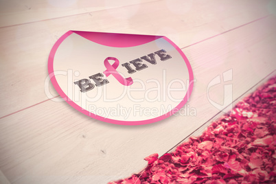 Composite image of breast cancer awareness message