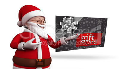 Composite image of cute cartoon santa claus