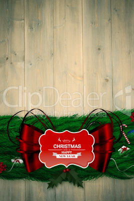 Composite image of fir branch christmas decoration garland