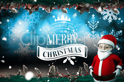 Composite image of cute cartoon santa claus