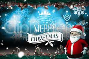 Composite image of cute cartoon santa claus