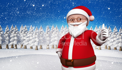 Composite image of cute cartoon santa claus