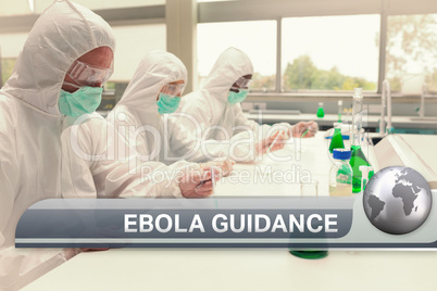 Ebola news flash with medical imagery