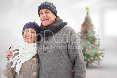 Composite image of mature winter couple