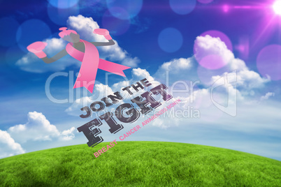 Composite image of breast cancer awareness message