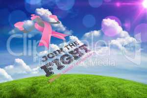 Composite image of breast cancer awareness message