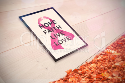 Composite image of breast cancer awareness message