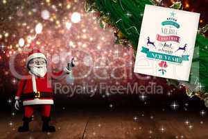 Composite image of cute cartoon santa claus