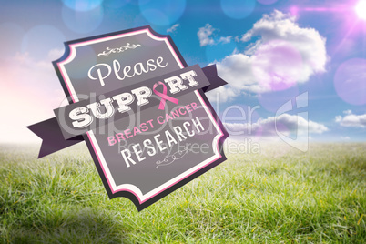 Composite image of breast cancer awareness message