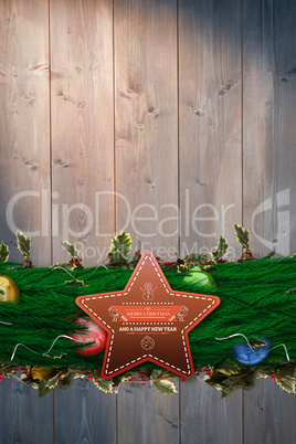 Composite image of fir branch christmas decoration garland