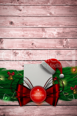 Composite image of fir branch christmas decoration garland