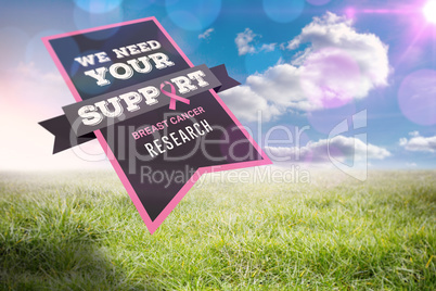 Composite image of breast cancer awareness message