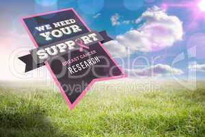 Composite image of breast cancer awareness message