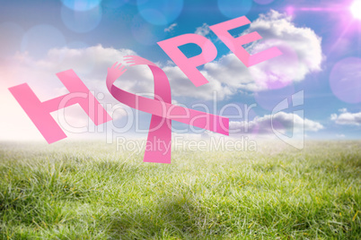 Composite image of breast cancer awareness message