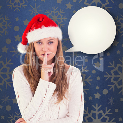 Composite image of festive blonde keeping a secret