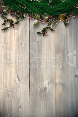 Composite image of festive christmas wreath