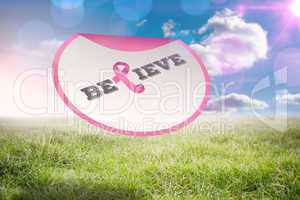 Composite image of breast cancer awareness message