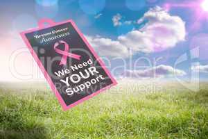 Composite image of breast cancer awareness message