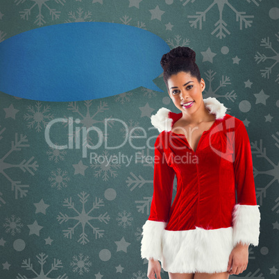 Composite image of pretty santa girl smiling at camera