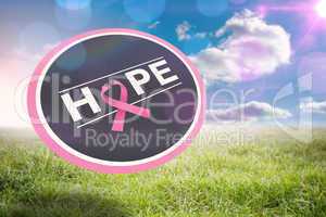 Composite image of breast cancer awareness message