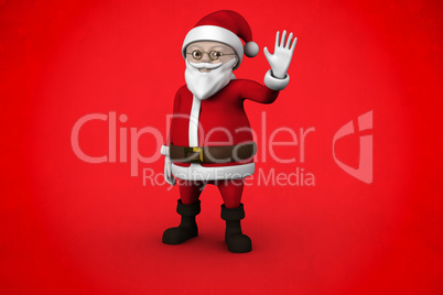 Composite image of cute cartoon santa claus