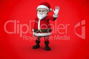 Composite image of cute cartoon santa claus