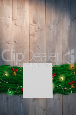 Composite image of fir branch christmas decoration garland