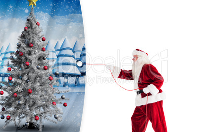 Santa claus pulling a rope