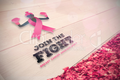 Composite image of breast cancer awareness message