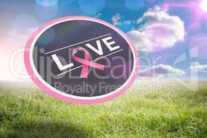 Composite image of breast cancer awareness message on poster