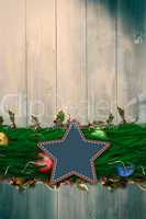 Composite image of fir branch christmas decoration garland