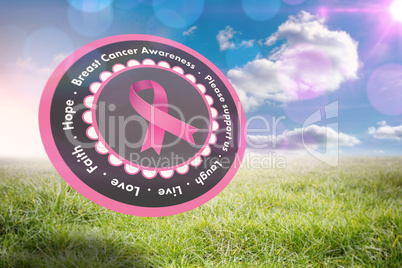 Composite image of breast cancer awareness message