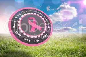 Composite image of breast cancer awareness message