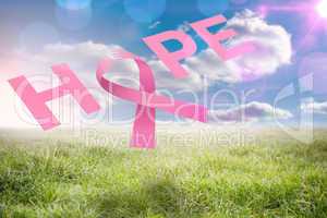 Composite image of breast cancer awareness message