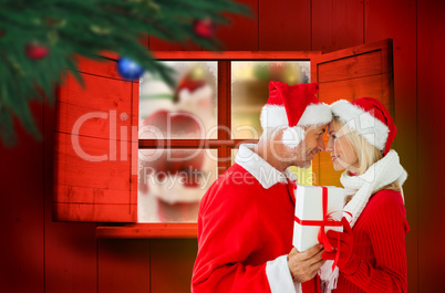 Composite image of festive couple