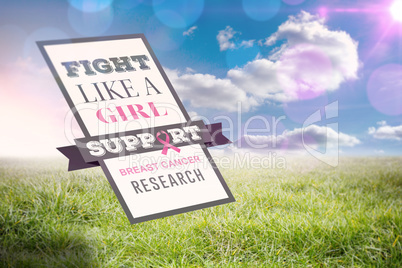 Composite image of breast cancer awareness message