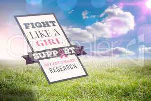 Composite image of breast cancer awareness message