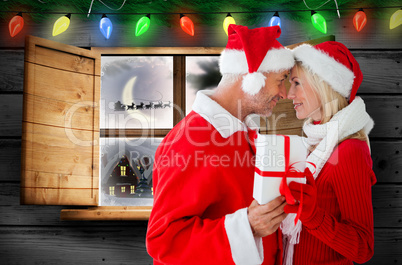 Composite image of festive couple