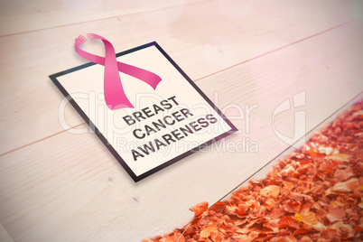 Composite image of breast cancer awareness message