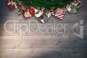 Composite image of festive christmas wreath