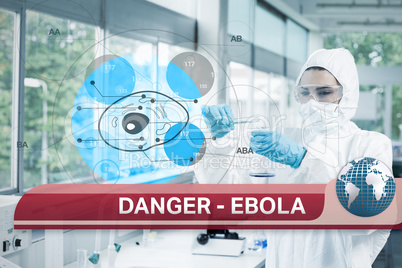 Ebola news flash with medical imagery