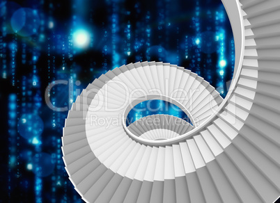 Composite image of winding stairs