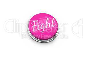 Pink button for breast cancer awareness