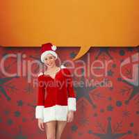 Composite image of pretty santa girl smiling at camera