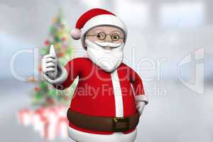 Composite image of cute cartoon santa claus