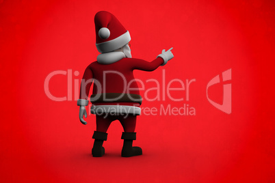 Composite image of cute cartoon santa claus
